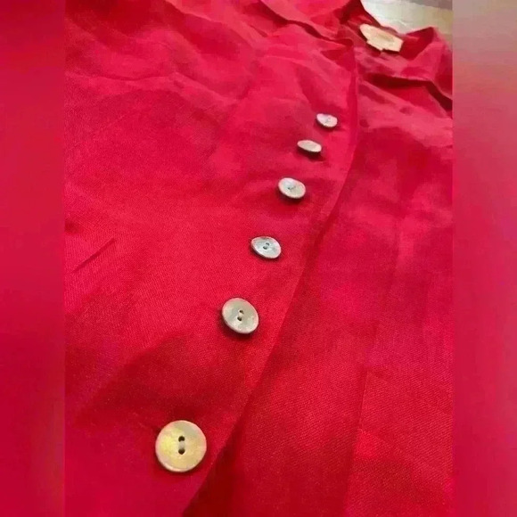 Talbots Irish Linen Pink Button Front 3/4 Sleeve Lightweight Blazer Womens Sz 8 - Picture 4 of 11